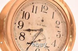 WWI US NAVY 8.5 Dial SETH THOMAS SHIPS PILOT HOUSE CLOCK CHELSEA KEY