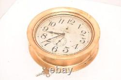 WWI US NAVY 8.5 Dial SETH THOMAS SHIPS PILOT HOUSE CLOCK CHELSEA KEY