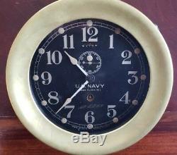 WWI US NAVY Seth Thomas Deck clock no 1 ships clock w Chelsea Key