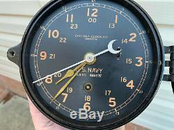 WWII Chelsea US NAVY 6 dial ships clock