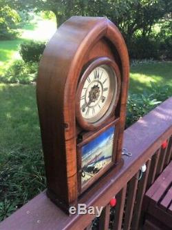 Waterbury Tall Beehive Antique Shelf Clock 8-Day