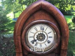 Waterbury Tall Beehive Antique Shelf Clock 8-Day