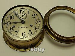 Working 1935 SETH THOMAS WWII US NAVY Brass Ships Bell Porthole Naval Ship Clock