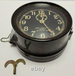 Working 1941 WWII U. S. NAVY Seth Tomas Bakelite Porthole Naval Ship Mark 1 Clock