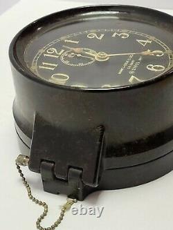 Working 1941 WWII U. S. NAVY Seth Tomas Bakelite Porthole Naval Ship Mark 1 Clock