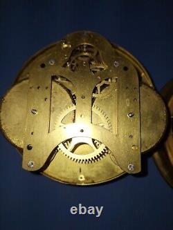 Working Antique Seth Thomas Ship's Clock Brass Movement & Case Dual- Spring +Key