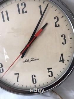 Working Vintage Seth Thomas School / Industrial Electric Wall Clock
