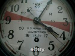 Working WWII Seth Thomas Clock U. S. MARITIME COMMISSI0N Bakelite Ship Clock