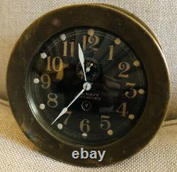 Ww1 Brass Seth Thomas #2 U. S. Navy deck clock Works Great Rare