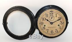 Wwii Era Seth Thomas 8 Day Time Only Ship's Bulkhead Clock Wp327