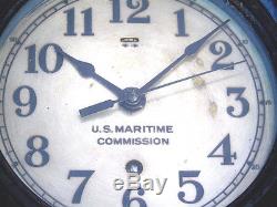 Wwii Seth Thomas U. S. Navy Maritime Ships Bakelite Military Vintage Clock Ww2