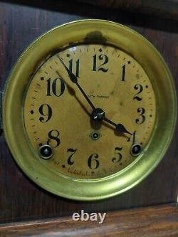 @antique Seth Thomas Adamantine Mantle Clock With Key No Weight In Back USA Made