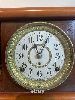 (c172) Seth Thomas Adamantine Mantel Clock Great Condition